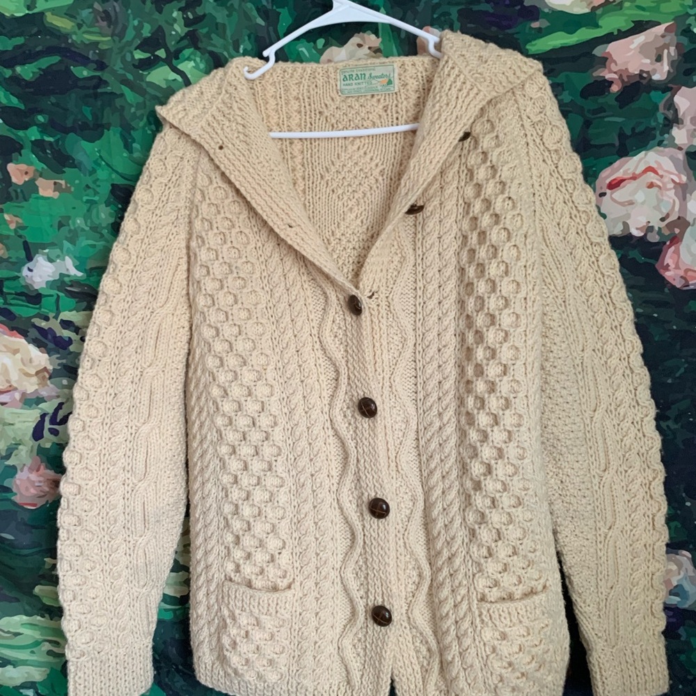 Aran Crafts Beige Cable Knit Sweater